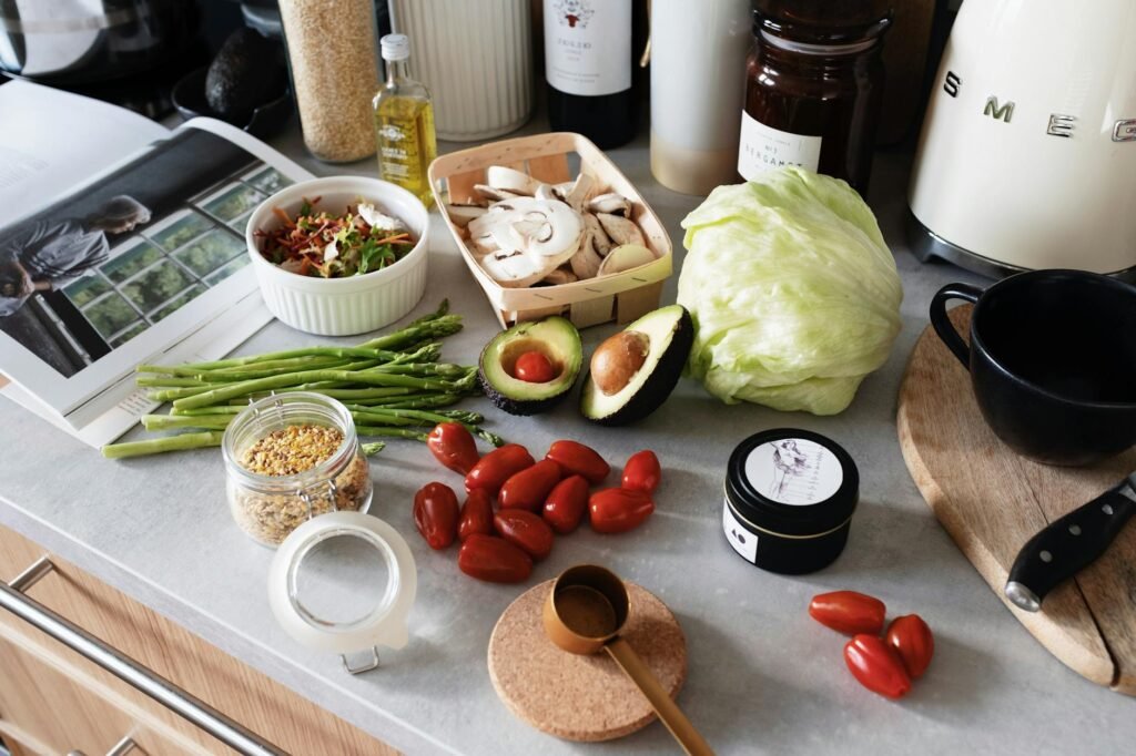 Avocados and budget-friendly supporting ingredients beside a grocery receipt on a countertop